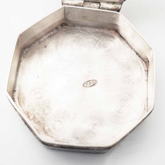 Vintage Italian Sterling Silver 925 Murano Millefiori Mini Blue Pill Box - Picture 3 of 9